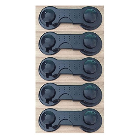 Safety Pwease Strong Adhesive Baby Safety Locks -5 Pack (Black)