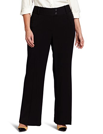 Rafaella Women's Plus-Size Curvy-Fit Gabardine Bootcut Trouser
