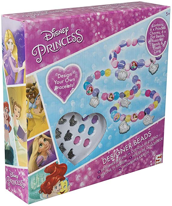 Disney-Princess bracelet making kit | Create your own Disney bracelet from Beauty and Beast, Cinderella, Ariel, Rapunzel | Ideal art set for party activities