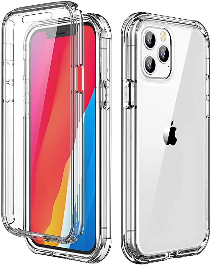 TOPSKY Case for iPhone 12 Pro 6.1 inch 2020,iPhone 12 Case with Built-in Screen Protector Full Body Shockproof Heavy Duty Protection Durable Strong Protective Phone Cover for iPhone 12 Pro,Clear