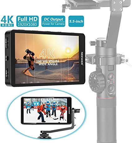 Neewer FW568 5.5-Inch Camera Field Monitor Full HD 1920x1080 IPS with 4K HDMI DC Input Output Video Peaking Focus Assist with Swivel Arm for Sony Nikon Canon DSLRs and Gimbals (Battery Not Included)