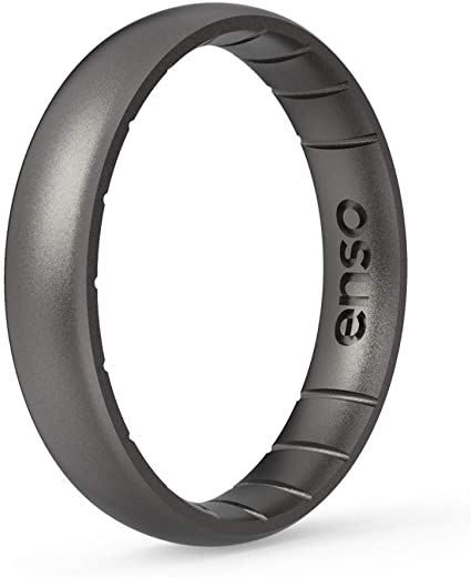 Enso Rings Thin Elements Silicone Ring | Made in The USA | Infused with Precious Elements | Lifetime Quality Guarantee | Comfortable, Breathable, and Safe