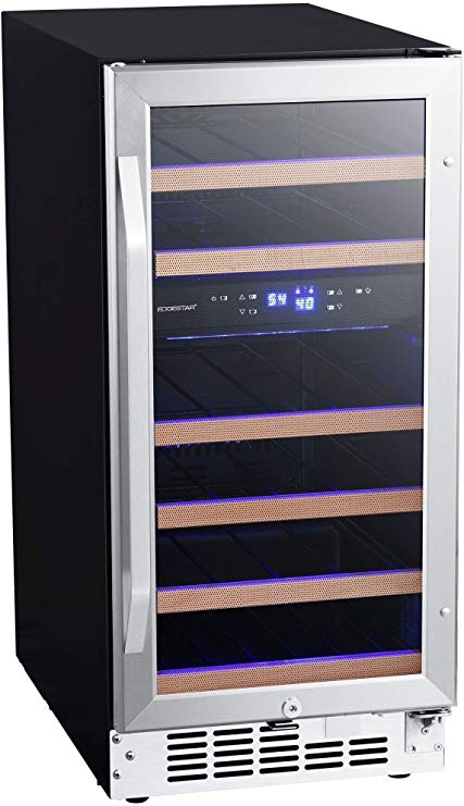 EdgeStar CWR263DZ 15 Inch Wide 26 Bottle Built-In Wine Cooler with Dual Cooling Zones