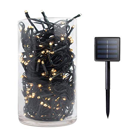 Gr8buy Solar Outdoor Fairy String Lights with 72ft / 200 LED for Patio Garden Xmas Bedroom Holiday Decoration, 8 Twinkle Mode Starry Lights with 1200mA Battery