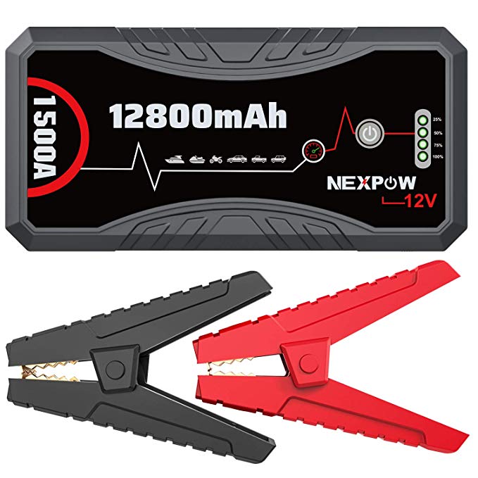 NEXPOW Car Battery Starter Q10S, 1500A Peak 12800mAh 12V Car Auto Jump Starter Power Pack with USB Quick Charge 3.0 (Up to 7L Gas or 5.5L Diesel Engine)