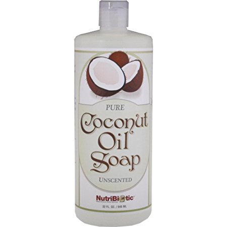 Nutribiotic Pure Coconut Oil Soap, Unscented, 32 Fluid Ounce