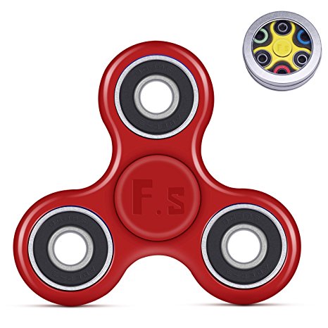 Father.son Fidget Spinner Toy Time Killer Perfect to relieve ADHD Anxiety Reduce Stress Helps Focus Can Change Color (Red)