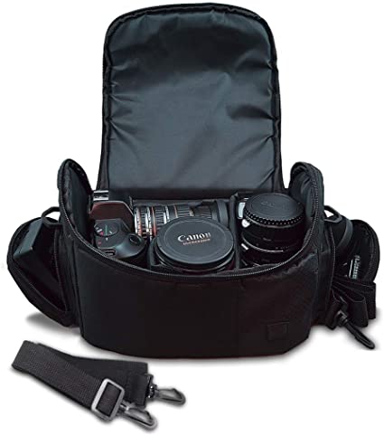 Large Digital Camera / Video Padded Carrying Bag / Case for Nikon, Sony, Pentax, Olympus Panasonic, Samsung, and Canon DSLR Cameras   eCostConnection Microfiber Cloth