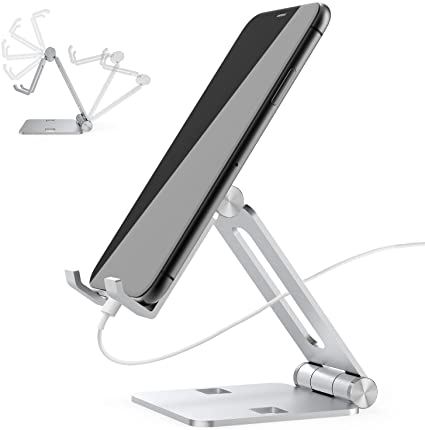 Soft Digits Phone Stand, Full Aluminum Adjustable Phone Holder Stand Dock Holder, Universal Desktop Holder Stand for iPhone 11 Pro XR X XS 8 7 6 Plus, HUAWEI, Samsung S10 S9 S8 S7