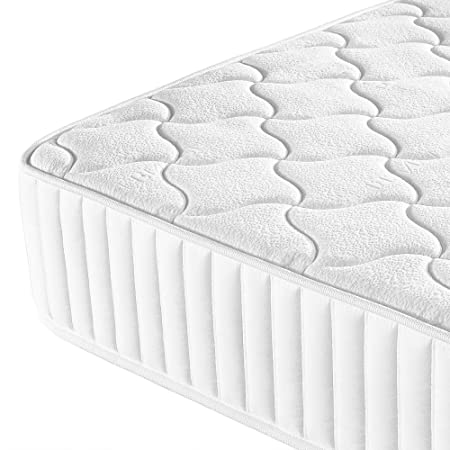 Yaheetech Double Mattress 4FT6, 9 Zone Memory Foam Mattress 8.6Inch Pocket Spring Mattress with Tencel Fabric,Medium Firm Fire Resistant Barrier,Orthopedic Bed Mattress,135x190cm