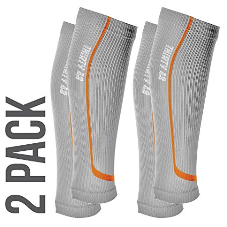 Graduated Calf Compression Sleeves for Men & Women by Thirty48 | 15-22 OR 20-30 mmHg | Maximize Faster Recovery by Increasing Oxygen to Muscles | Great for Running, Walking, Crossfit, Cycling, Travel