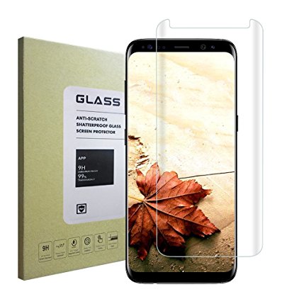 Galaxy S8 Screen Protector,Galaxy S8 Tempered Glass,[Case Friendly][Scratch Resistant][3D Curved] HD Clear Glass Screen Protector for Samsung Galaxy S8-Clear