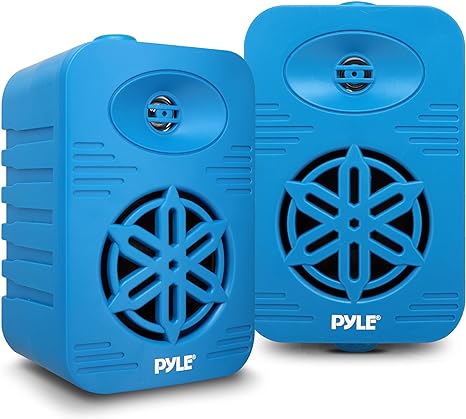 PyleUsa Indoor Outdoor Speakers Pair - 500 Watt Dual Waterproof 5.25” 2-Way Full Range System w/ 1/2” High Compliance Polymer Tweeter - in-Home, Boat, Marine, Deck, Patio, Poolside (Blue) - PDWR55BL