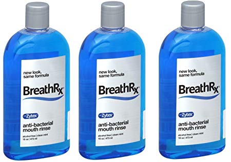 BreathRx Anti-bacterial Mouth Rinse, 3 Bottle Economy Pack (Each bottle is 16 oz)