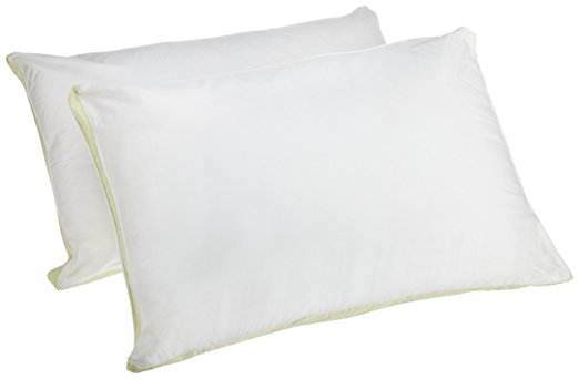 Perfect Fit Medium Density Queen Size 233 Thread-Count Quilted Sidewall Pillow, 2-Pack, White