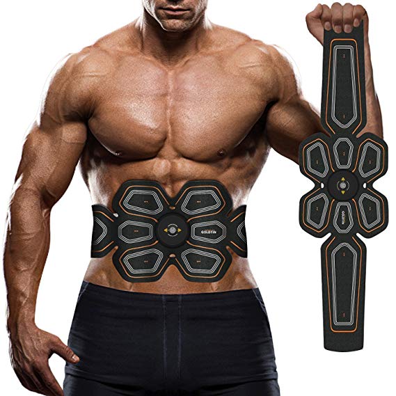 WAITIEE Muscle Toner USB Rechargeable Abdominal Toning Belt Abs Stimulator Home Office Workout Fitness Equipment For Abdomen/Arm/Leg Support for Men Women