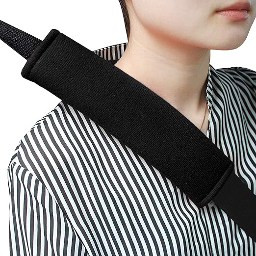 GAMPRO Car Seat Belt Pad Cover kit, 2-Pack Black Cotton Soft Car Safety Seat Belt Strap Shoulder Pad for Adults and Children?Useful Shoulder Suitable for Backpack?Shoulder Bag Cover(Black)