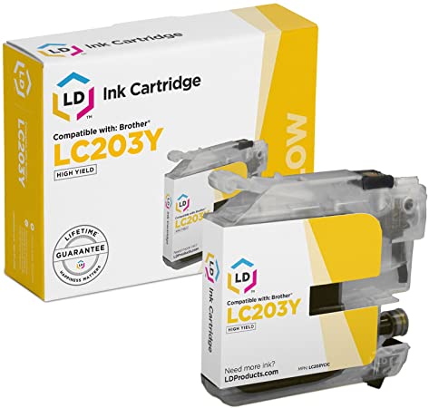 LD Compatible Ink Cartridge Replacement for Brother LC203Y High Yield (Yellow)