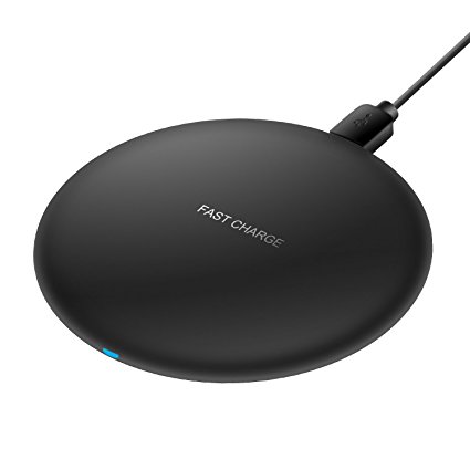 Fast Wireless Charger - Portable Qi Wireless Charging Pad for iPhone 8/ 8 plus / iPhone X / Samsung Galaxy S8 S7 / S7 Edge / S6 / S6 Edge / S6 Edge Plus / Galaxy Note 5 Nexus 4/5/6/7