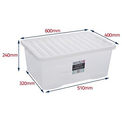 Wham Plastic Storage Boxes - Pack Of 5 (45 Litre)
