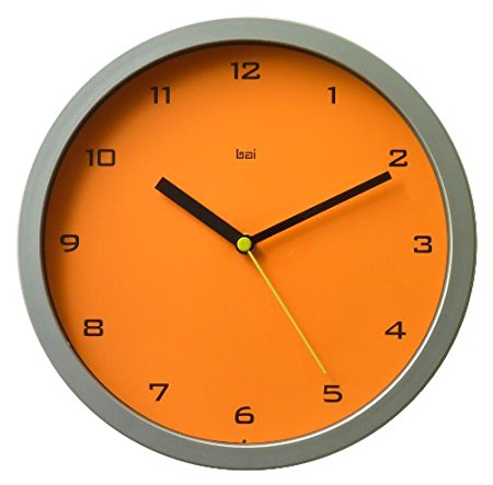 Bai Designer Wall Clock, Gotham Tangerine