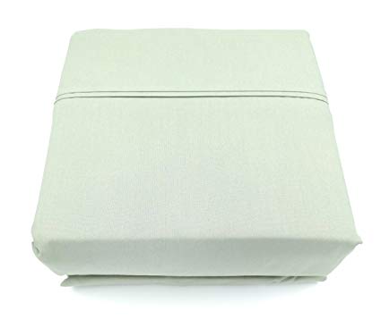 CANNON 4 Piece 100% Cotton Percale Super Soft Full Sheet Set (Sage, Full)