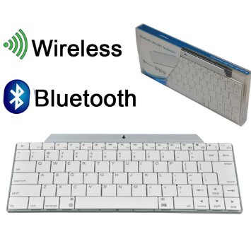 BESTEK Ultra Compact Slim Profile Wireless Bluetooth Keyboard for Apple iPad and iPhone Series iMacMac Book Samsung Nokia and Blackberry Phones and Tablets White