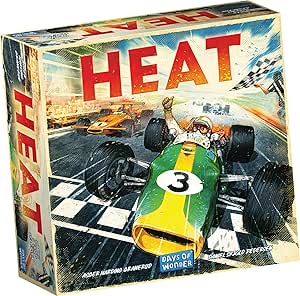 Asmodee - Days of Wonder - HEAT- Jeu de Stratégie de Course Automobile - Jeu de Société pour Enfants dès 10 Ans - Jeu de Plateau 1 à 6 Joueurs - 60 Min - Course Immersive - Version Française