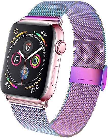 GBPOOT Band Compatible with Watch Band 38mm 40mm 42mm 44mm, Wristband Loop Replacement Band for Iwatch Series 6/SE/5/4/3/2/1,Colorful,42mm/44mm