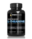 Suntheanine L-Theanine 200mg Double Strength  Enhanced with Organic Coconut Oil for Better Absorption Supports Stress Relief Focus Relaxation and Sleep Quality 60 Liquid Softgels