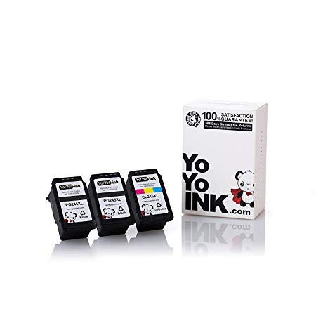 YoYoInk 3 Pack Remanufactured Ink Cartridge Replacement PG 245XL & CL 246XL (2 Black, 1 Color) for Pixma MG2922 MG2520 MX492 MX490