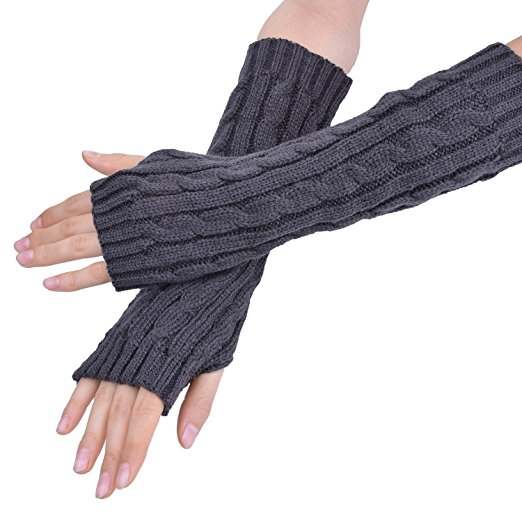 T&Z Warmers Long Gloves Women's Arm Hand Knitted Gloves for Women(One Size)