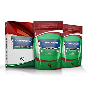 L-Tryptophan 500mg | 120 Capsules | HPMC 2 x 60 Vegetarian and Vegan Friendly Pack.