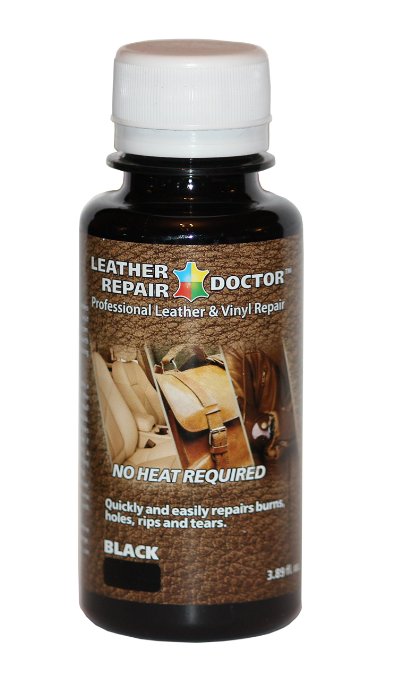 Black Leather & Vinyl Repair Solution - No-Heat, Fast Drying, 3.89 oz. Professional Liquid Leather & Vinyl Furniture, Car Seats, Couch, Chair, Jacket, Boots, Belt and Purse Repair Adhesive