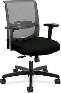 HON Convergence Ergonomic Office Chair Mesh Back Computer Desk Chair with Wheels - Comfortable Home Office Chair, Rolling Swivel, Adjustable Arms, Lumbar Support, Synchro-Tilt Recline