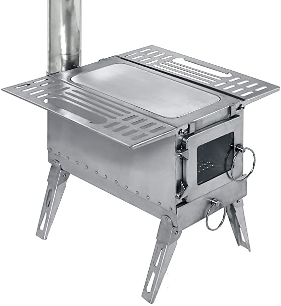 DACHEL Outdoor Tent Wood Stove with Pipe