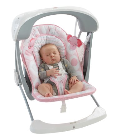 Fisher-Price Deluxe Take Along Swing and Seat PinkWhite