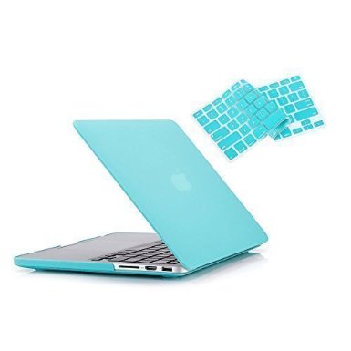 Ruban - Retina 13 2 in 1 Soft-Touch Hard Case Cover and Keyboard Cover for Macbook Pro 133 with Retina Display Models A1502 and A1425 - TURQUOISE