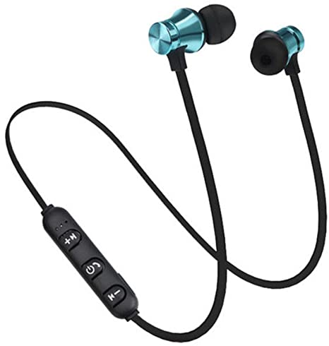 Powerfulline Comfortable Magnetic in-Ear Stereo Headset Earphone High Performance Wireless Bluetooth 4.2 Headphone Gift Blue