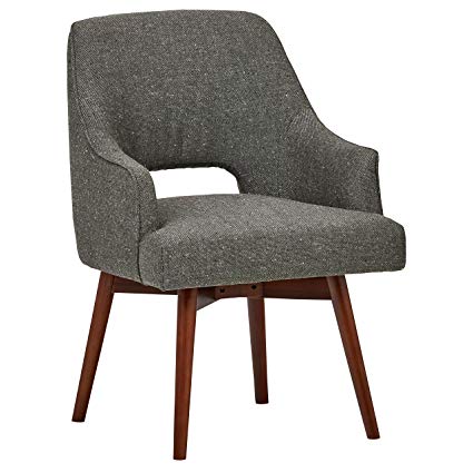 Rivet Mid-Century Open Back Swivel Chair, 24"W, Marble