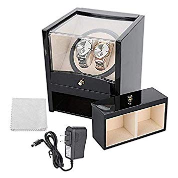 Watch Winder Box, Automatic Luxury Winding Watch Box with Japanese Super Silent Motor Rotation Display Case US