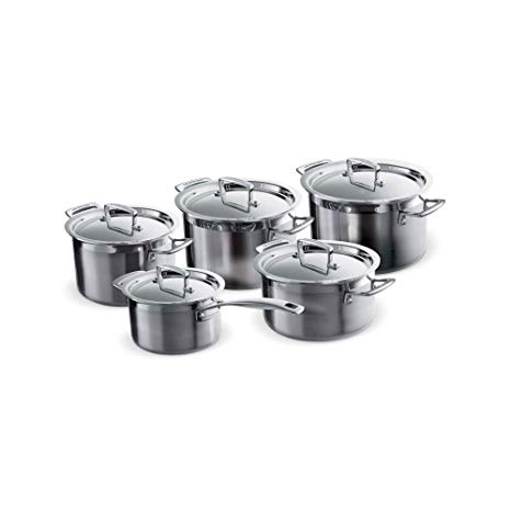 Le Creuset 3-Ply Stainless Steel Saucepan Set - Silver, 5 Pieces