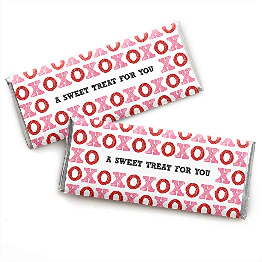 Valentine's Day - Candy Bar Wrappers Valentine's Day Party Favors - Set of 24