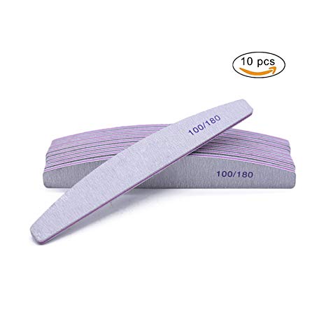10 PCS Professional Nail Files Double Sided Emery Board(100/180 Grit) Nail Styling Tools Pet Grooming Tools for Home and Salon Use
