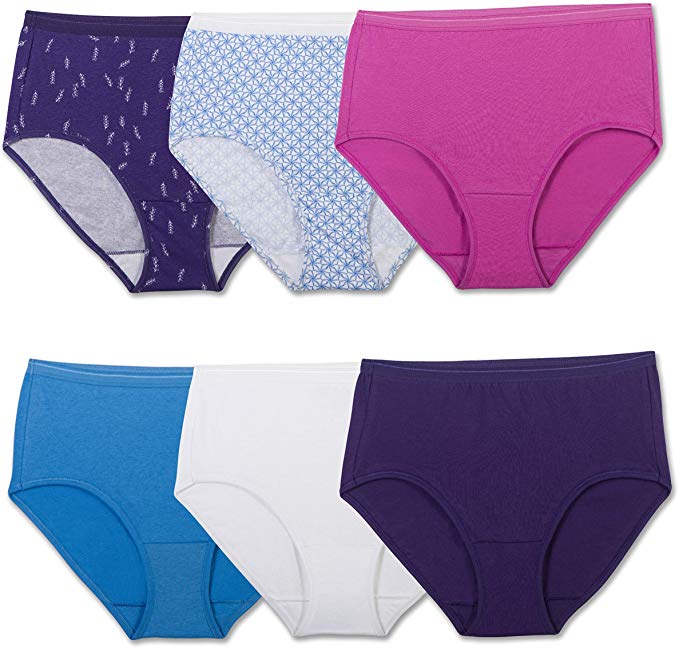 Fruit of the Loom Women’s Underwear Cotton Brief Panty Multipack