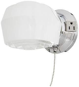 Boston Harbor W39CH01LS-34473L 6890727 Dimmable Wall Light Fixture With Pull Chain, (1) 60/13 W, Medium, A19/Cfl Lamp, Chrome