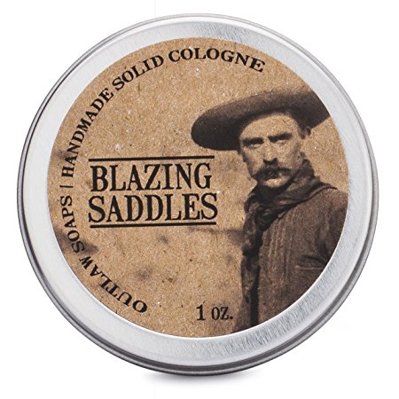 Blazing Saddles Solid Cologne - The smell of the Wild West in your pocket! Leather, gunpowder, sandalwood, and sagebrush