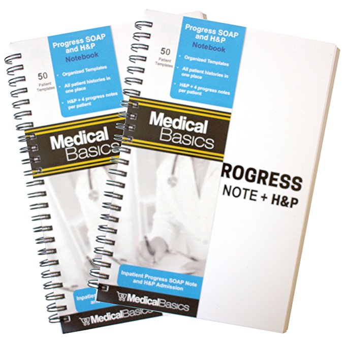 Progress & H&P   4 Day SOAP Notebook - Progress Note   Medical History and Physical notebook, 50 templates with perforations