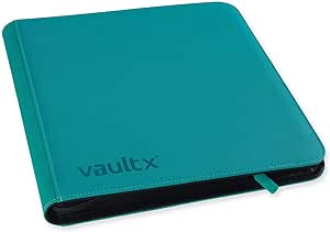 Vault X Premium Exo-Tec XL Zip Binder - 12 Pocket XL Trading Card Album Folder - 624 Side Loading Pocket Binder for TCG (Teal)