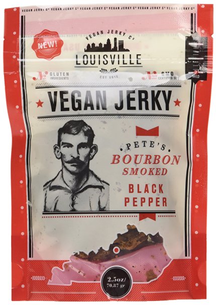 Louisville Vegan Jerky - Bourbon Smoked Black Pepper, 2.5 oz. Bag